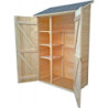 Abri pratique en bois massif brut 0,7m² avec 3 étagères - Habrita