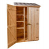 Abri pratique en bois massif brut 0,7m² avec 3 étagères - Habrita