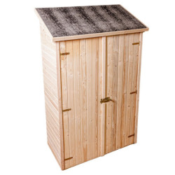 Abri pratique en bois massif brut 0,7m² avec 3 étagères - Habrita