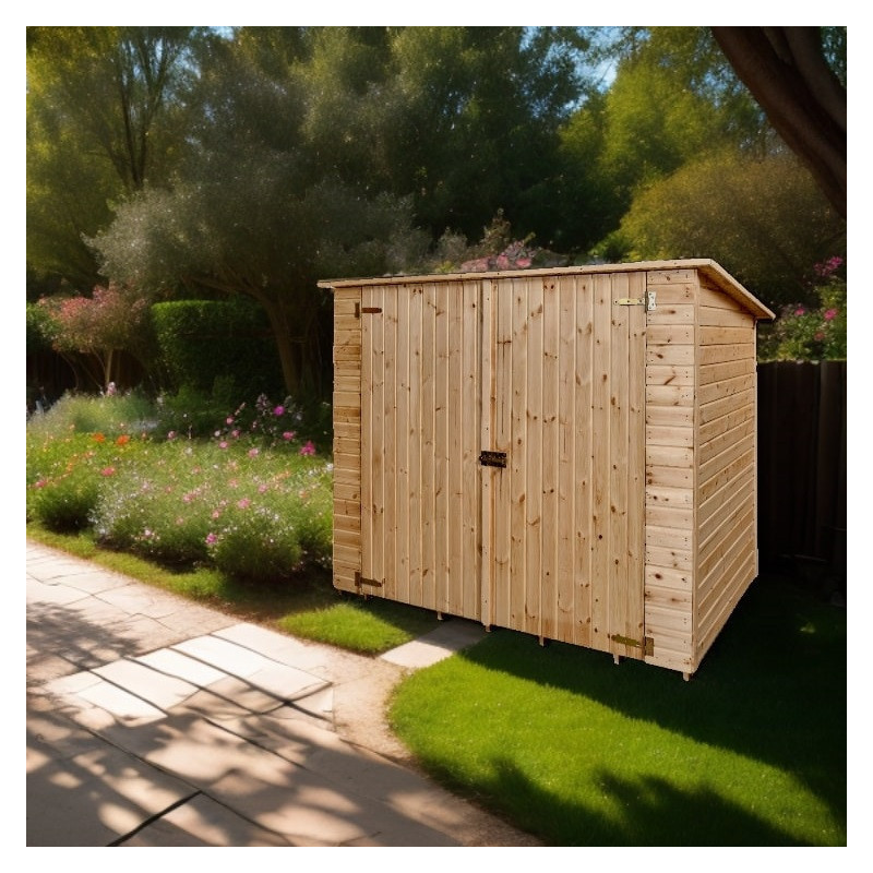 Abri pratique en bois massif brut 2,37m² avec large passage - Habrita