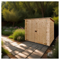 Abri pratique en bois massif brut 2,37m² avec large passage - Habrita