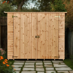 Abri pratique en bois massif brut 2,37m² avec large passage - Habrita
