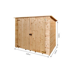Abri pratique en bois massif brut 2,37m² avec large passage - Habrita