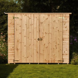 Abri pratique en bois massif brut 2,37m² avec large passage - Habrita