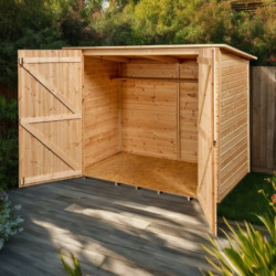 Abri pratique en bois massif brut 2,37m² avec large passage - Habrita