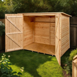 Abri pratique en bois massif brut 2,37m² avec large passage - Habrita