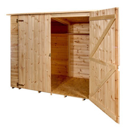 Abri pratique en bois massif brut 2,37m² avec large passage - Habrita