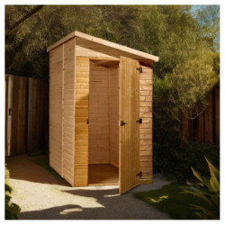 Abri pratique en bois massif brut 2,27m² avec porte latéral - Habrita