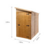Abri pratique en bois massif brut 2,27m² avec porte latéral - Habrita