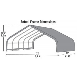 Abri pour animaux 40,9m² en acier et polyéthylène - Shelter Logic