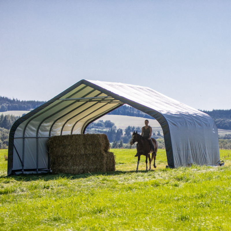 Abri pour animaux 49,6m² en acier et polyéthylène - Shelter Logic