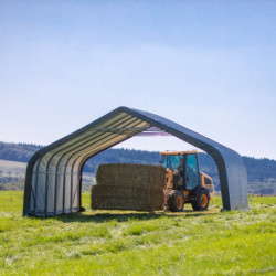 Abri pour animaux 49,6m² en acier et polyéthylène - Shelter Logic