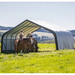 Abri pour animaux 49,6m² en acier et polyéthylène - Shelter Logic