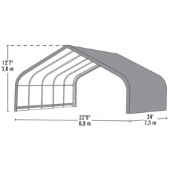 Abri pour animaux 49,6m² en acier et polyéthylène - Shelter Logic