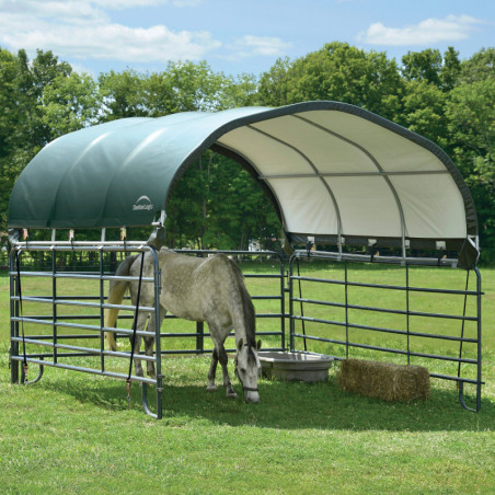 Auvent 370x370cm démontable en polyéthylène vert Shelter Logic