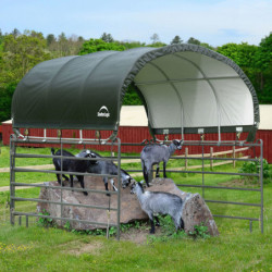 Auvent 370x370cm démontable en polyéthylène vert Shelter Logic