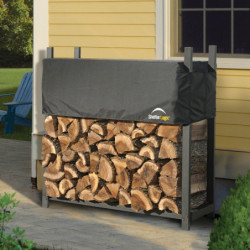 Abri bûches en acier et polyester capacité 1m³ noir ShelterLogic