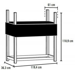 Abri bûches en acier et polyester capacité 1m³ noir ShelterLogic