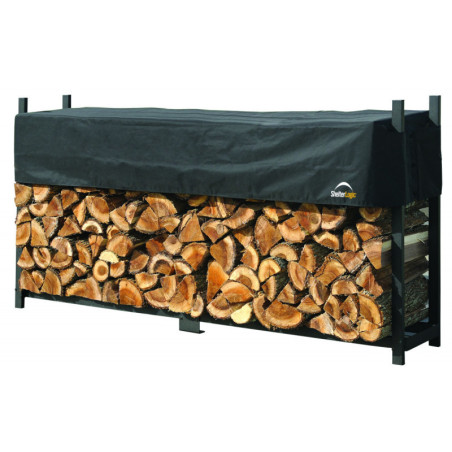 Abri bûches en acier et polyester capacité 2m³ noir ShelterLogic