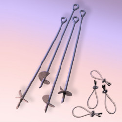 Ancrages de sol en acier avec câbles ensemble de 4-Shelter Logic