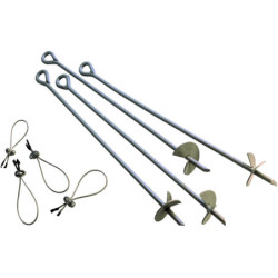 Ancrages de sol en acier avec câbles ensemble de 4-Shelter Logic