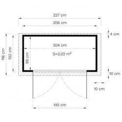 Abri à vélos en bois massif naturel 2,10m² Cykel – Baltic + plancher