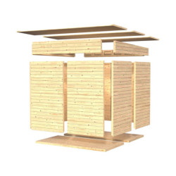 Abri à vélos en bois massif naturel 2,10m² Cykel – Baltic + plancher