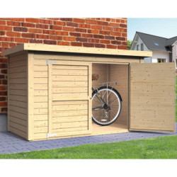 Abri à vélos en bois massif naturel 2,10m² Cykel – Baltic + plancher