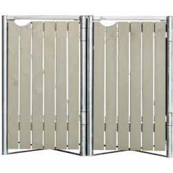 Cache-poubelle de jardin Müllbox HIDE en bois traité gris 2x140L