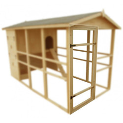 Poulailler en bois 16mm FSC pour 8 à 12 poules Habrita