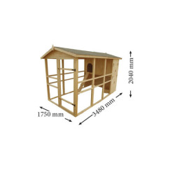 Poulailler en bois 16mm FSC pour 8 à 12 poules Habrita