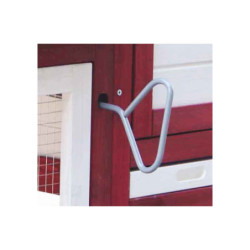 Poulailler rouge et blanc en bois 10mm FSC pour 2 à 3 poules, 0,94m²