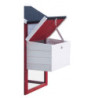 Poulailler rouge et blanc en bois 10mm FSC pour 2 à 3 poules, 0,94m²