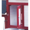 Poulailler rouge et blanc en bois 10mm FSC pour 2 à 3 poules, 0,94m²