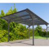 Carport HELSINKI en aluminium gris et polycarbonate 15m² Westmann