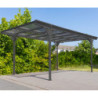 Carport HELSINKI en aluminium gris et polycarbonate 15m² Westmann