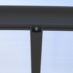 Carport HELSINKI en aluminium gris et polycarbonate 15m² Westmann