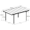 Carport HELSINKI en aluminium gris et polycarbonate 15m² Westmann