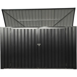 Cache-poubelle double 172x100x131cm en acier 2x240L – Westmann