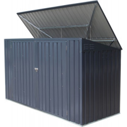 Cache-poubelle double 235x100x131cm en acier 3x240L – Westmann