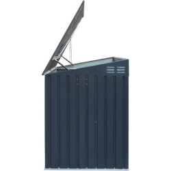 Cache-poubelle double 235x100x131cm en acier 3x240L – Westmann