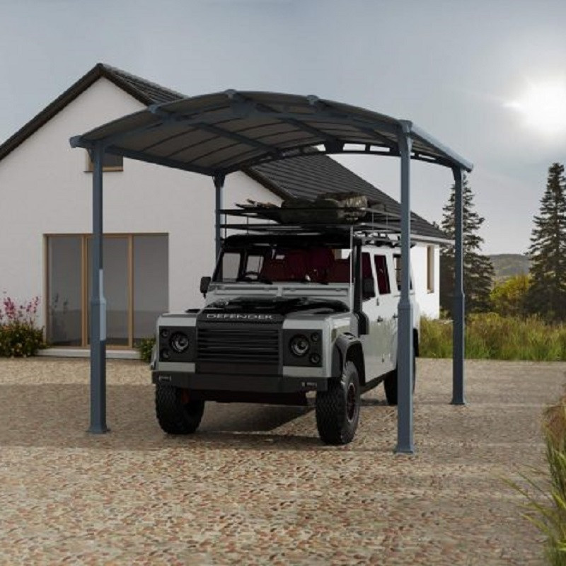 Carport en alu gris et polycarbonate Arcadia Alpine 4300 Palram