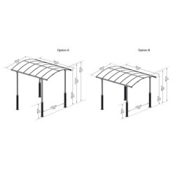 Carport en alu gris et polycarbonate Arcadia Alpine 4300 Palram