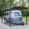 Carport en alu gris et polycarbonate Arcadia Alpine 5000 Canopia