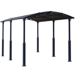 Carport en alu gris et polycarbonate Arcadia Alpine 5000 Canopia