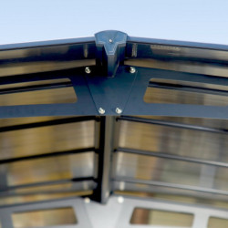 Carport en alu gris et polycarbonate Arcadia Alpine 5000 Canopia