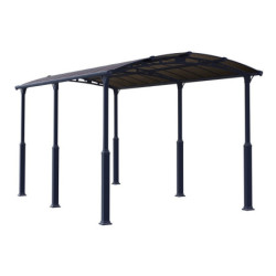 Carport en alu gris et polycarbonate Arcadia Alpine 6400 Canopia