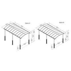 Carport en alu gris et polycarbonate Arcadia Alpine 6400 Canopia