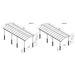 Carport en alu gris et polycarbonate Arcadia Alpine 8500 Canopia