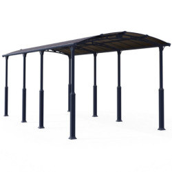 Carport en alu gris et polycarbonate Arcadia Alpine 8500 Canopia